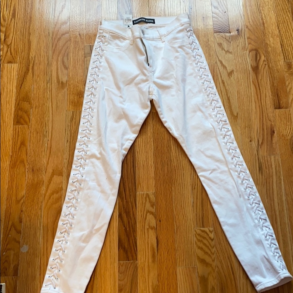 Brand new white denim jeans